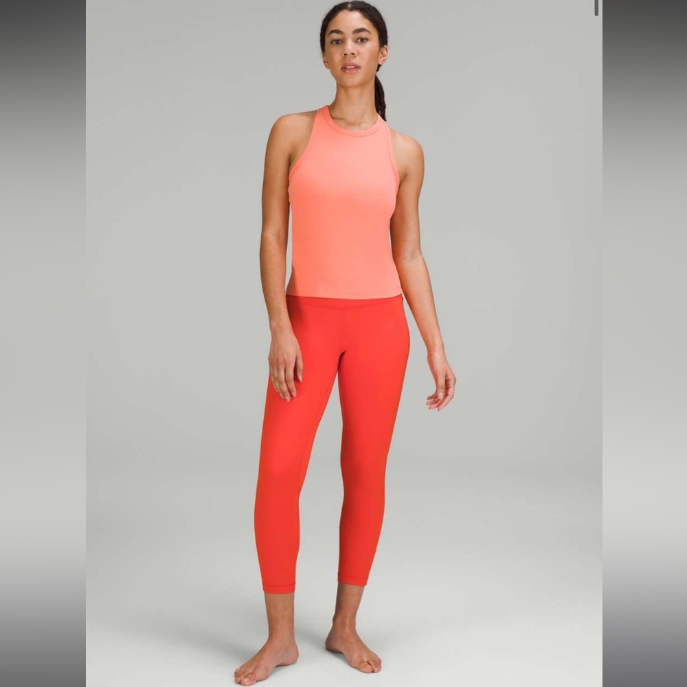 lululemon athletica Coral/Red High-Rise Cropped Leggings